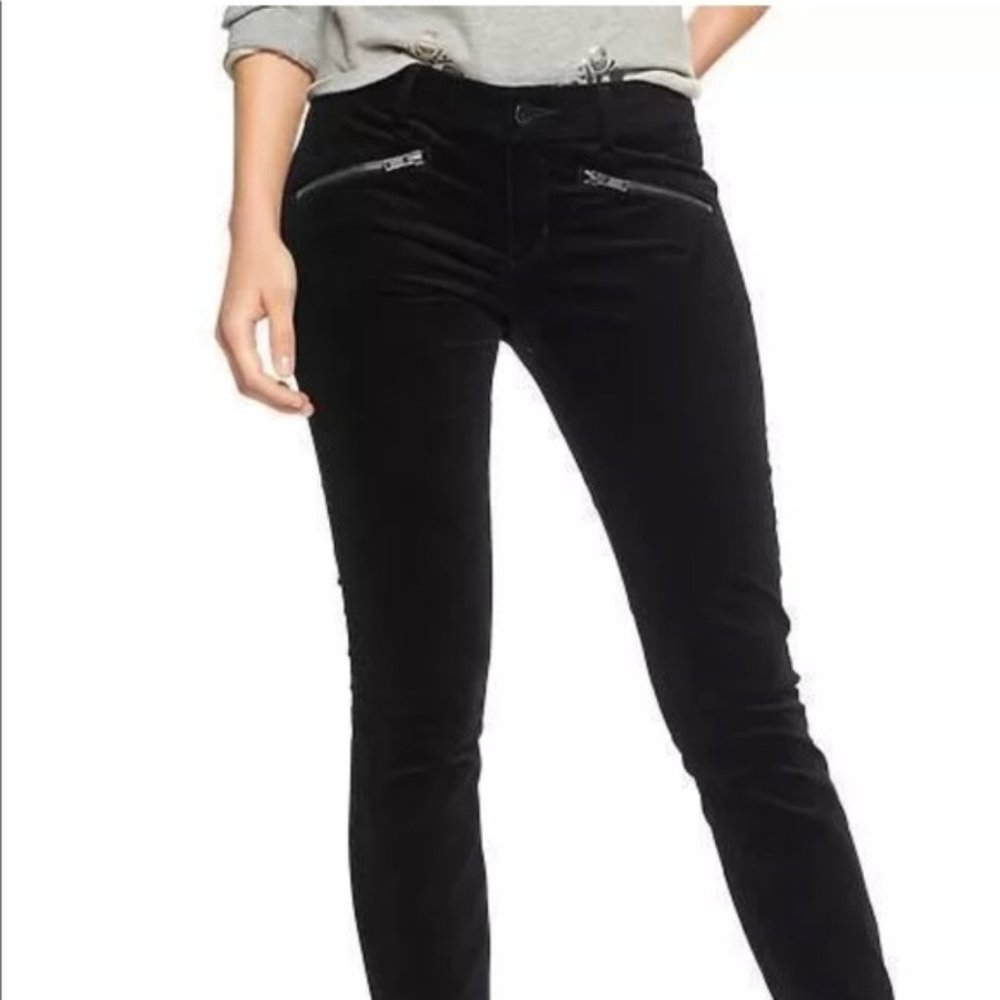 NWT GAP 1969 Skinny Stretch Black Velvet Jeans